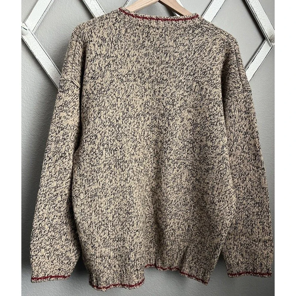 Vintage Eddie Bauer Men's L 100% Wool Crewneck Sweater Hong Kong - Picture 5 of 9